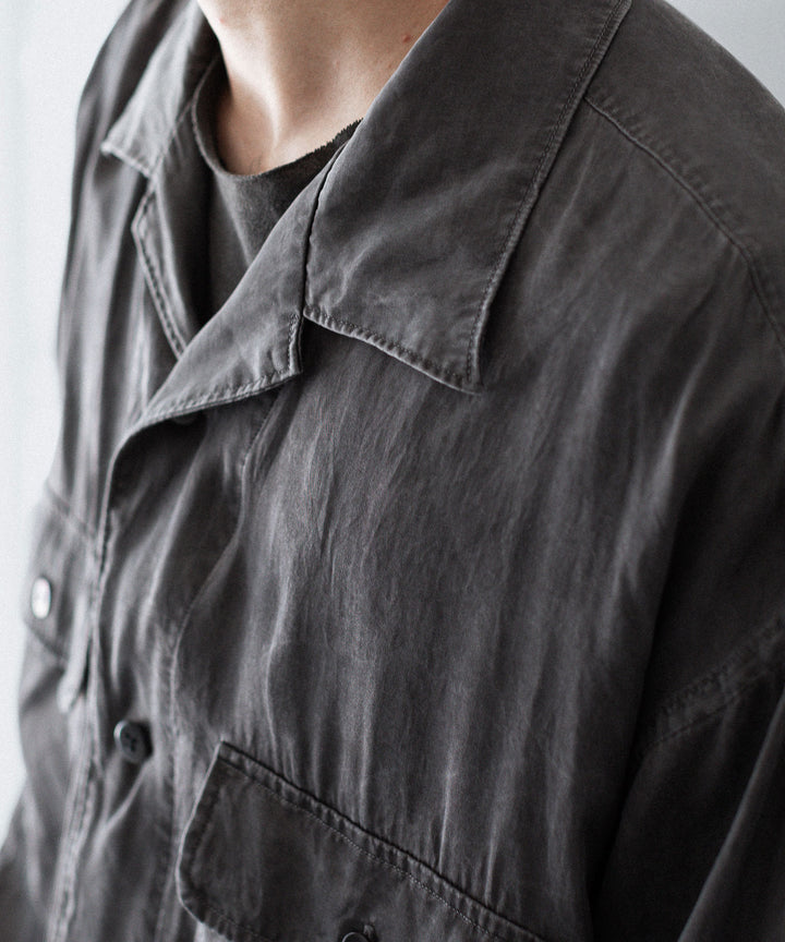 ANTHEM A-アンセムエーのPIGMENT CUPRO OPEN COLLAR SHIRTのCHARCOAL 公式通販サイトsession福岡セレクトショップ