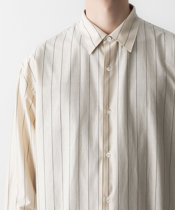 KANEMASA PHIL. カネマサフィルの46G STRIPE MODEST SHIRTのBEIGE NAVY 公式通販サイトsession福岡セレクトショップ