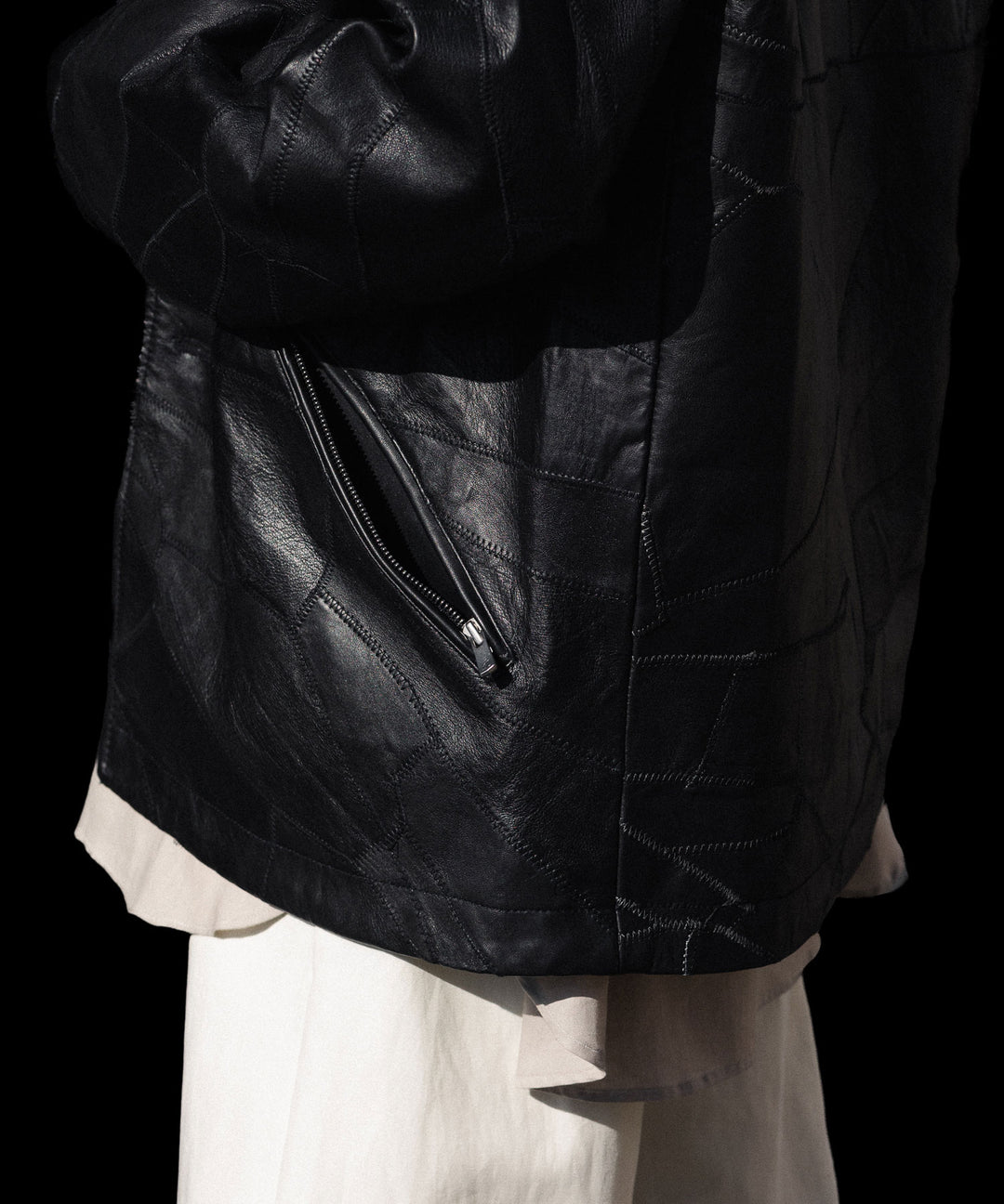 ANTHEM A アンセムエーのCOW LEATHER UNEVEN JACKETのBLACK 公式通販サイトsession福岡セレクトショップ