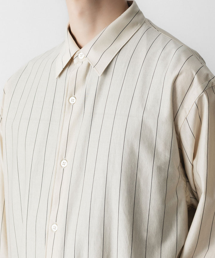 KANEMASA PHIL. カネマサフィルの46G STRIPE MODEST SHIRTのBEIGE NAVY 公式通販サイトsession福岡セレクトショップ