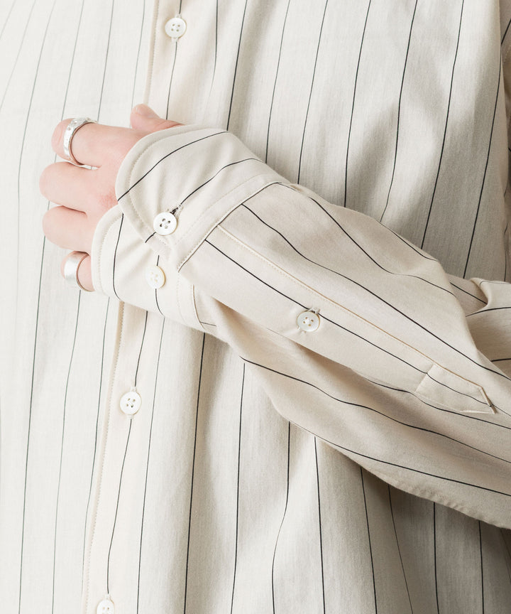 KANEMASA PHIL. カネマサフィルの46G STRIPE MODEST SHIRTのBEIGE NAVY 公式通販サイトsession福岡セレクトショップ