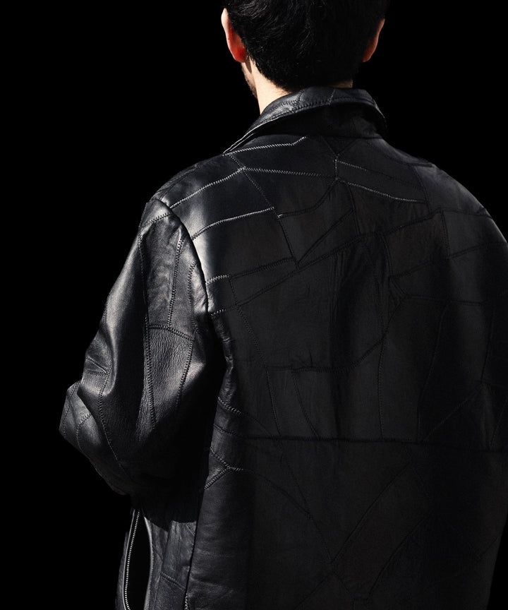 ANTHEM A アンセムエーのCOW LEATHER UNEVEN JACKETのBLACK 公式通販サイトsession福岡セレクトショップ