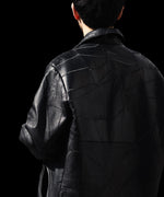 画像をギャラリービューアに読み込む, ANTHEM A アンセムエーのCOW LEATHER UNEVEN JACKETのBLACK 公式通販サイトsession福岡セレクトショップ
