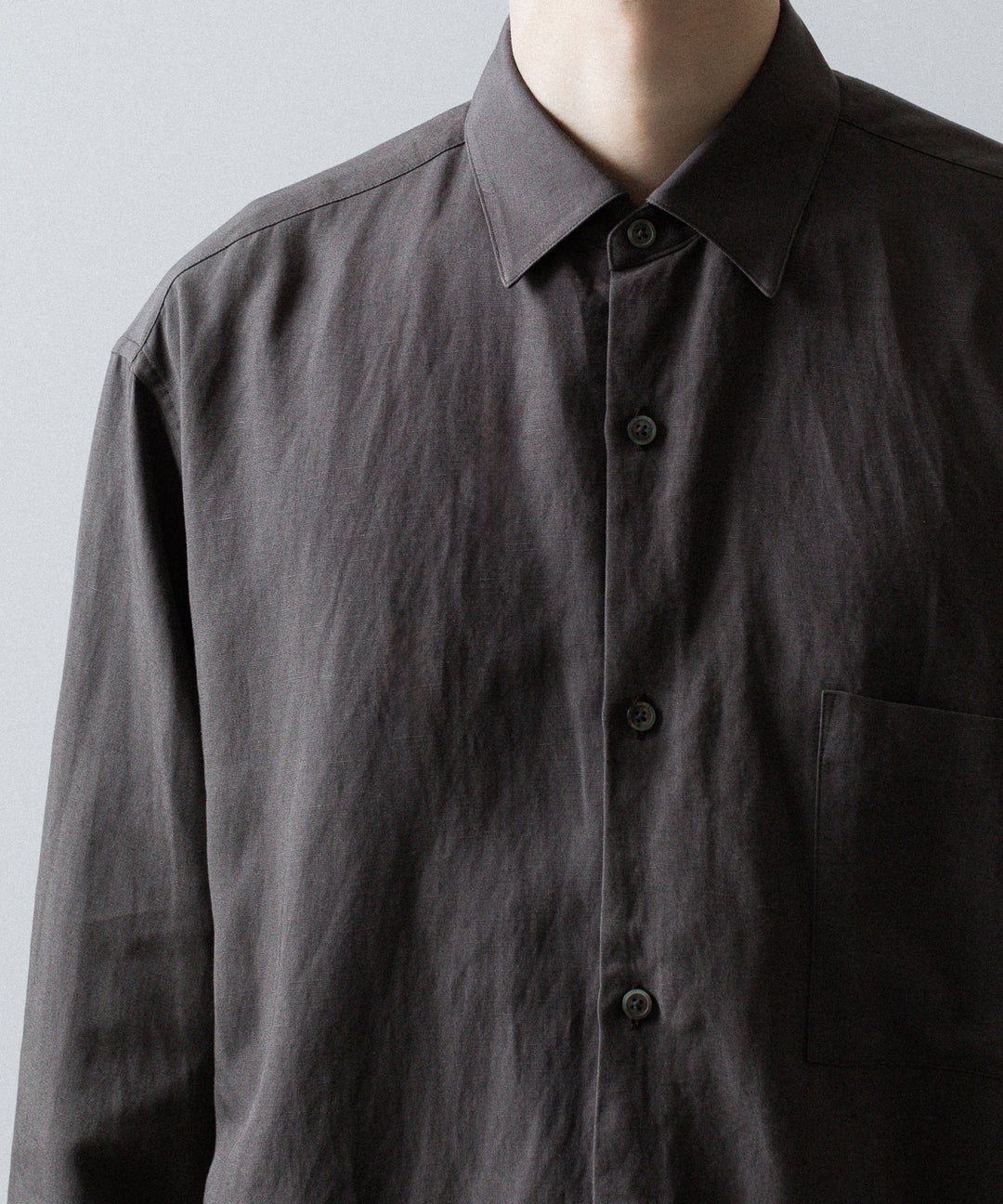 ssstein(シュタイン)のRAYON/LINEN OVERSIZED DOWN PAT SHIRT - CHARCOALの公式通販サイトsession福岡セレクトショップ