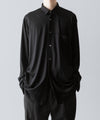 【INTÉRIM】    EXTRA FINE MERINO WOOL JERSEY L/S REGULAR COLLAR SHIRT - BLACK
