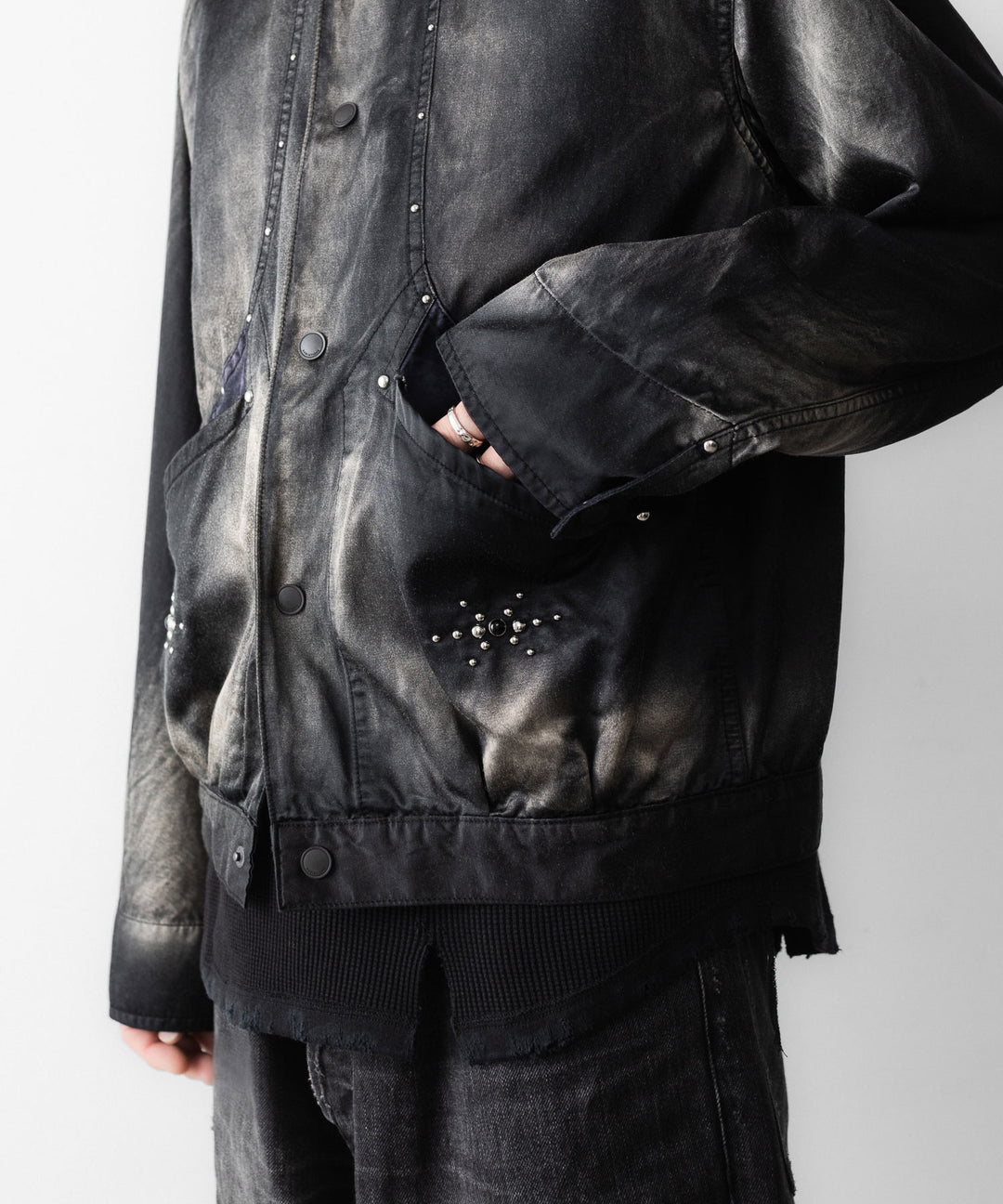 SUBLATIONS サブレーションズのRUSTY SATIN SPORTS JACKETのBLACK 公式通販サイトsession福岡セレクトショップ