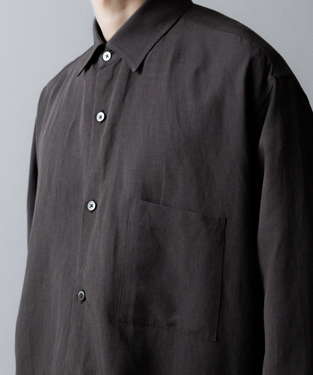 ssstein(シュタイン)のRAYON/LINEN OVERSIZED DOWN PAT SHIRT - CHARCOALの公式通販サイトsession福岡セレクトショップ