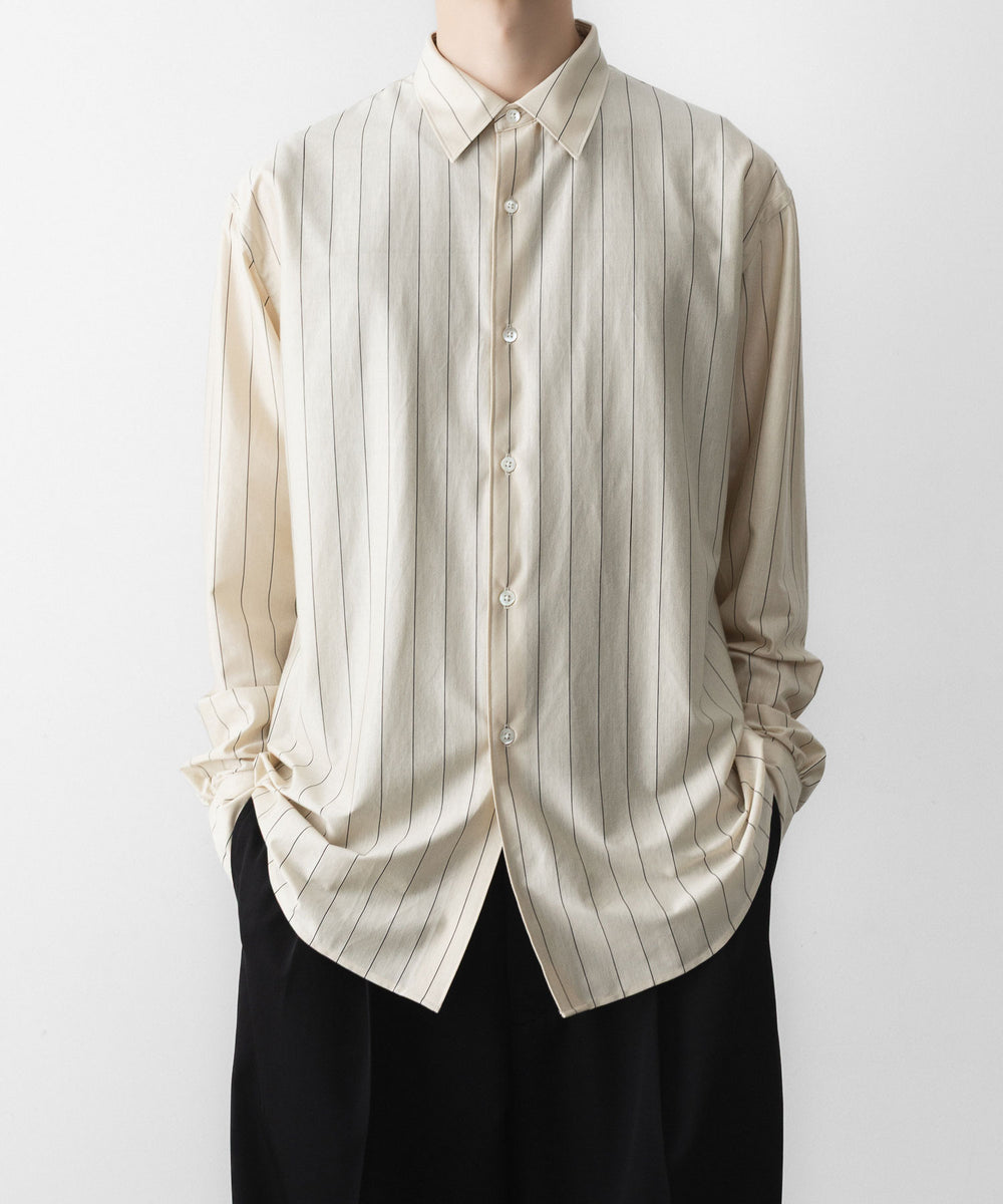 KANEMASA PHIL. カネマサフィルの46G STRIPE MODEST SHIRTのBEIGE NAVY 公式通販サイトsession福岡セレクトショップ