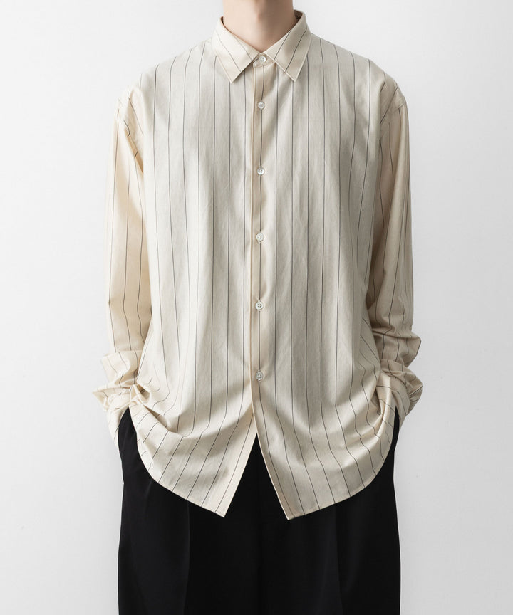 KANEMASA PHIL. カネマサフィルの46G STRIPE MODEST SHIRTのBEIGE NAVY 公式通販サイトsession福岡セレクトショップ