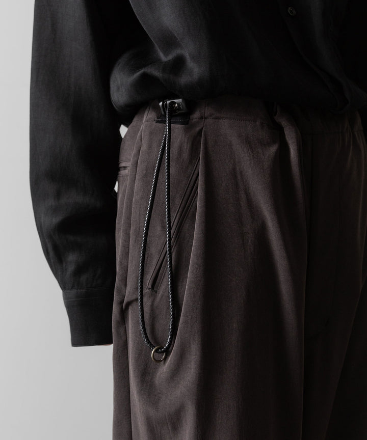 【ANTHEM A】POWDERY VISCOSE NO-BRAINER PANTS - BROWN