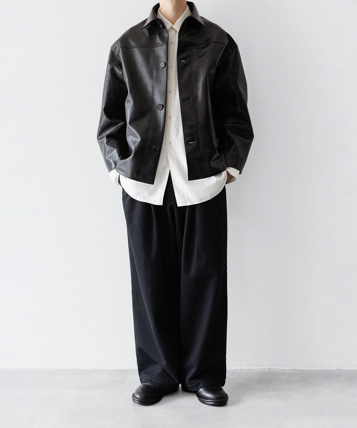 INTÉRIM - インテリムの FULL VEGETABLE TANNED GOAT LEATHER HYPER BIG CAR COATのBLACK公式通販サイトsession福岡セレクトショップ