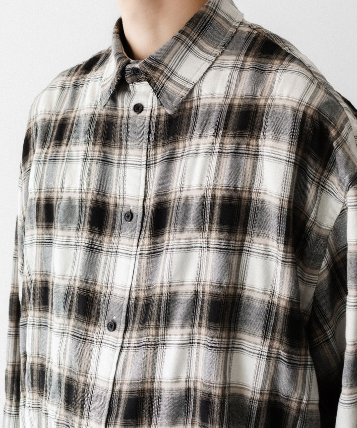 CODA -コーダのBEIGE GREY CHECKED WASHED THRASHED STRUCTURED SHIRTのBEIGE GREY CHECK公式通販サイトsession福岡セレクトショップ
