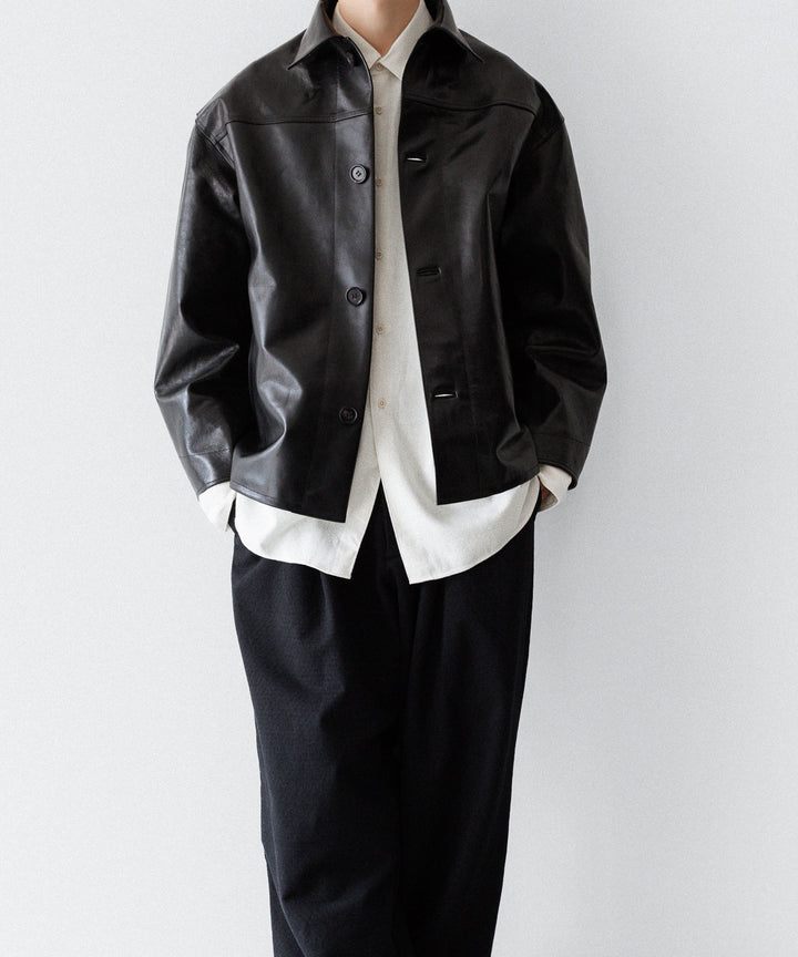 INTÉRIM - インテリムの FULL VEGETABLE TANNED GOAT LEATHER HYPER BIG CAR COATのBLACK公式通販サイトsession福岡セレクトショップ