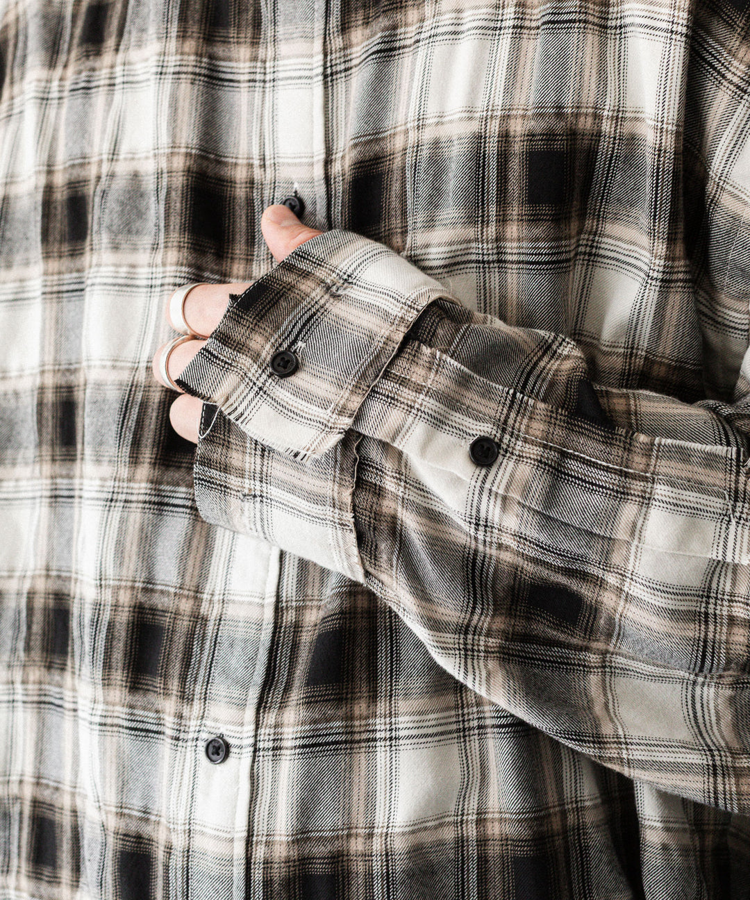 CODA -コーダのBEIGE GREY CHECKED WASHED THRASHED STRUCTURED SHIRTのBEIGE GREY CHECK公式通販サイトsession福岡セレクトショップ
