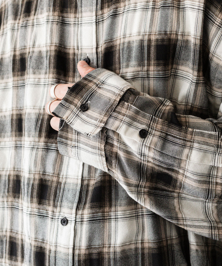 CODA -コーダのBEIGE GREY CHECKED WASHED THRASHED STRUCTURED SHIRTのBEIGE GREY CHECK公式通販サイトsession福岡セレクトショップ