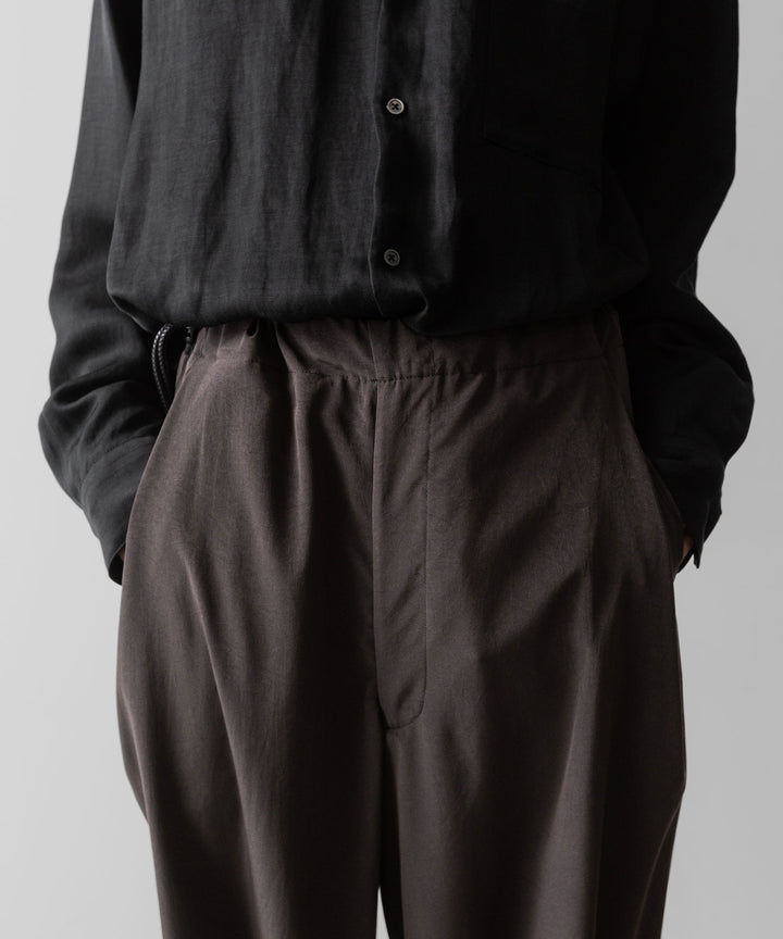 【ANTHEM A】POWDERY VISCOSE NO-BRAINER PANTS - BROWN