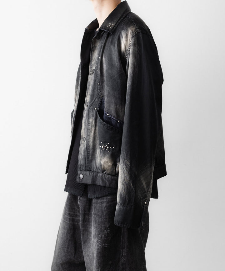 SUBLATIONS サブレーションズのRUSTY SATIN SPORTS JACKETのBLACK 公式通販サイトsession福岡セレクトショップ