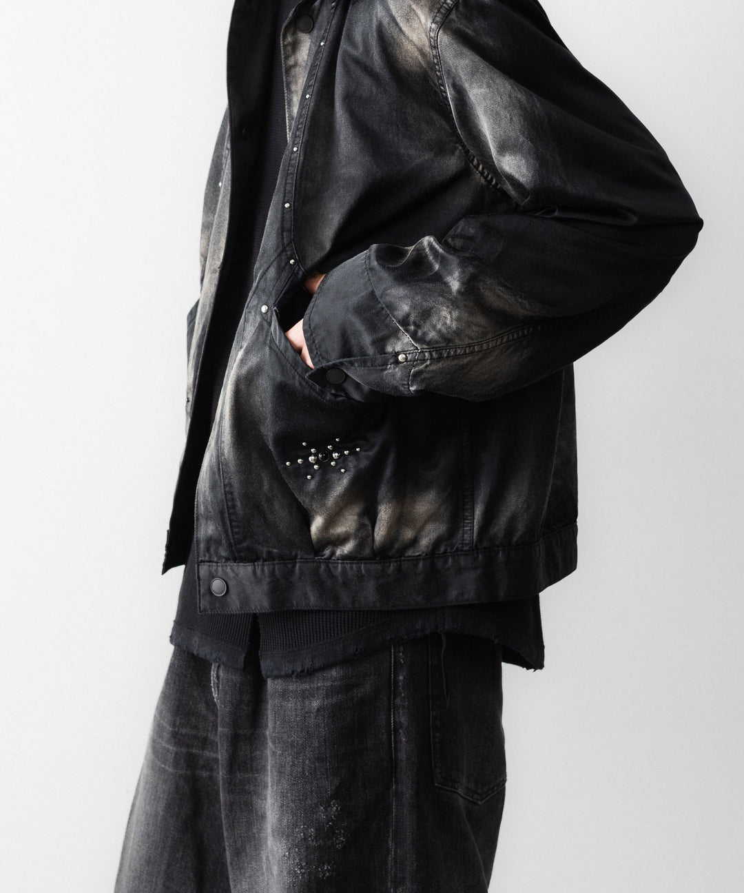 SUBLATIONS サブレーションズのRUSTY SATIN SPORTS JACKETのBLACK 公式通販サイトsession福岡セレクトショップ