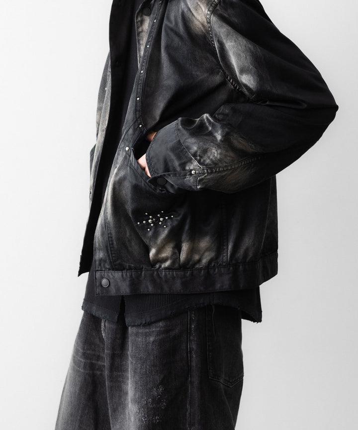 SUBLATIONS サブレーションズのRUSTY SATIN SPORTS JACKETのBLACK 公式通販サイトsession福岡セレクトショップ