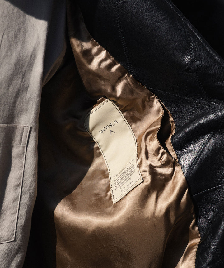 ANTHEM A アンセムエーのCOW LEATHER UNEVEN JACKETのBLACK 公式通販サイトsession福岡セレクトショップ