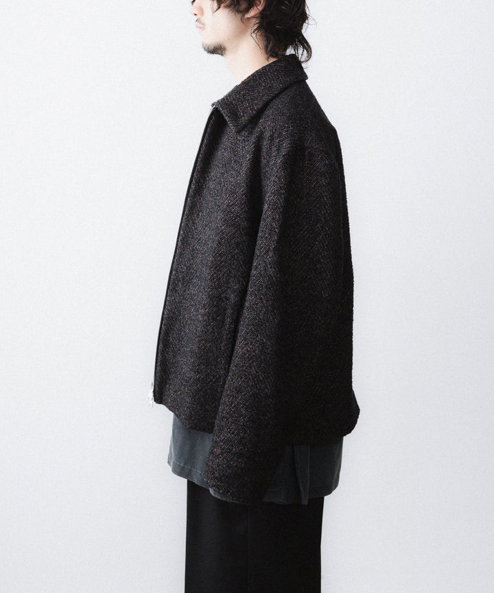 【ANTHEM A】SPARKLE TWEED ZIP BLOUSON - CHARCOAL