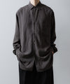 【ssstein】RAYON/LINEN OVERSIZED DOWN PAT SHIRT - CHARCOAL