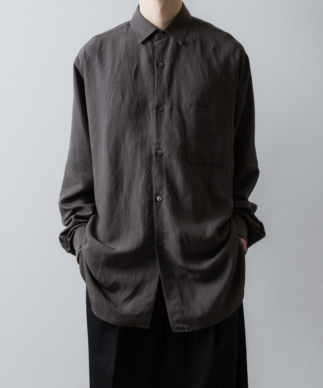 ssstein(シュタイン)のRAYON/LINEN OVERSIZED DOWN PAT SHIRT - CHARCOALの公式通販サイトsession福岡セレクトショップ