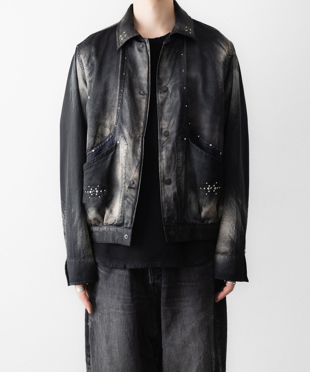 SUBLATIONS サブレーションズのRUSTY SATIN SPORTS JACKETのBLACK 公式通販サイトsession福岡セレクトショップ