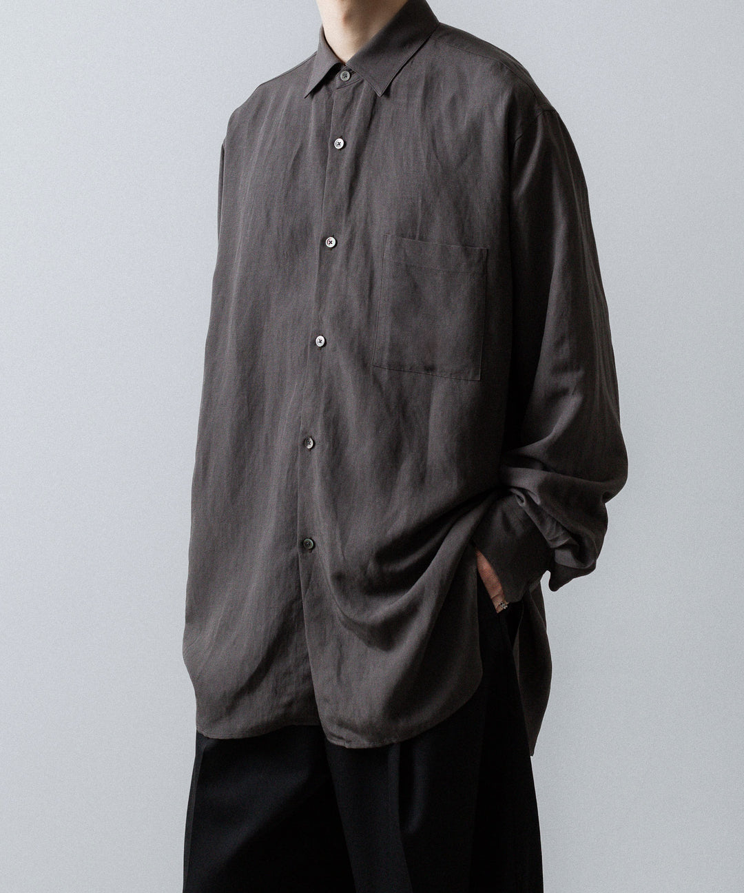 ssstein(シュタイン)のRAYON/LINEN OVERSIZED DOWN PAT SHIRT - CHARCOALの公式通販サイトsession福岡セレクトショップ