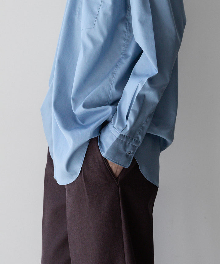 【INTÉRIM】インテリムのドレスシャツ 200/2 SUPIMA TWILL REGULAR COLLAR SHIRT - BLUE