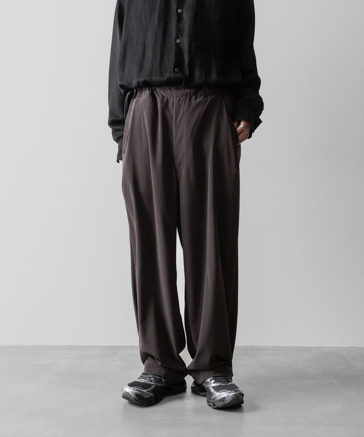 【ANTHEM A】POWDERY VISCOSE NO-BRAINER PANTS - BROWN