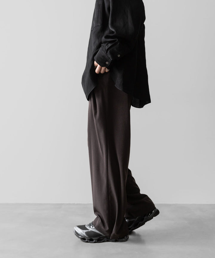 【ANTHEM A】POWDERY VISCOSE NO-BRAINER PANTS - BROWN