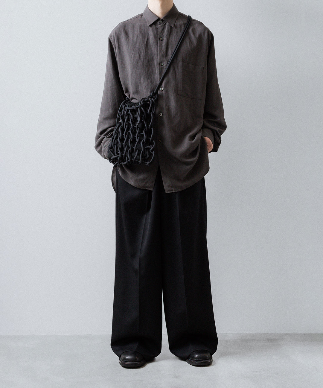 ssstein(シュタイン)のRAYON/LINEN OVERSIZED DOWN PAT SHIRT - CHARCOALの公式通販サイトsession福岡セレクトショップ