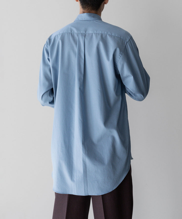【INTÉRIM】インテリムのドレスシャツ 200/2 SUPIMA TWILL REGULAR COLLAR SHIRT - BLUE
