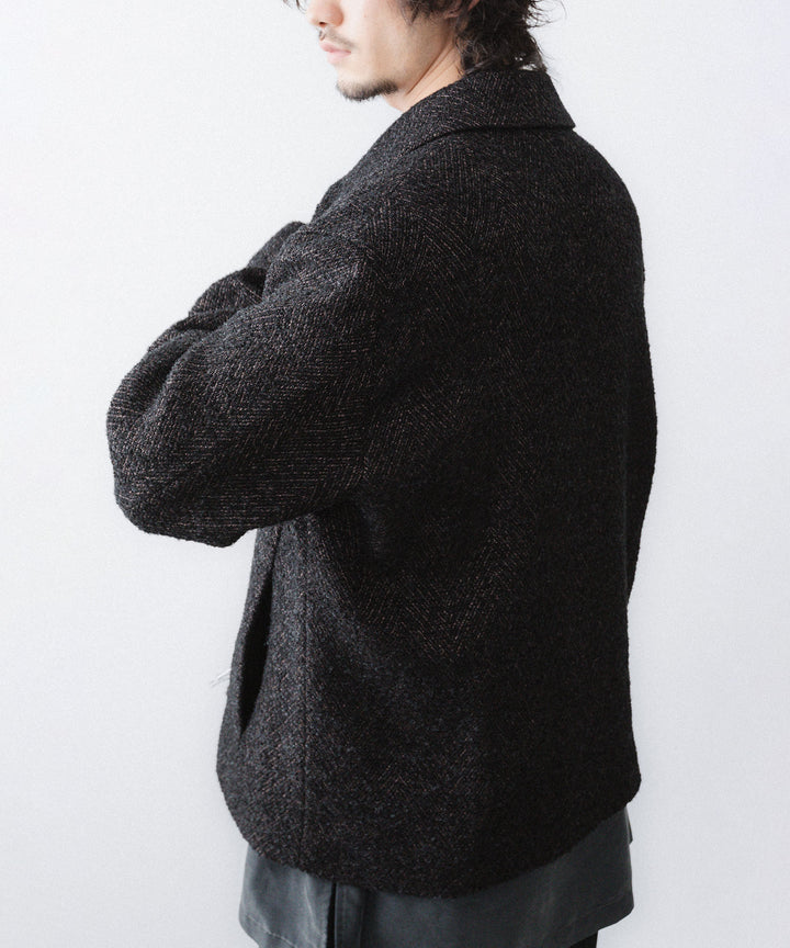 【ANTHEM A】SPARKLE TWEED ZIP BLOUSON - CHARCOAL