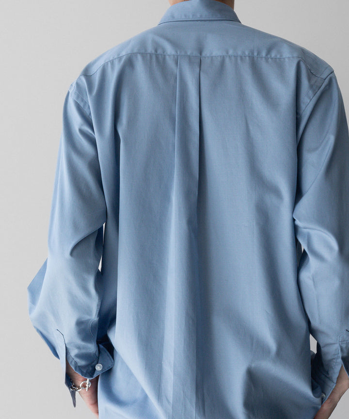 【INTÉRIM】インテリムのドレスシャツ 200/2 SUPIMA TWILL REGULAR COLLAR SHIRT - BLUE
