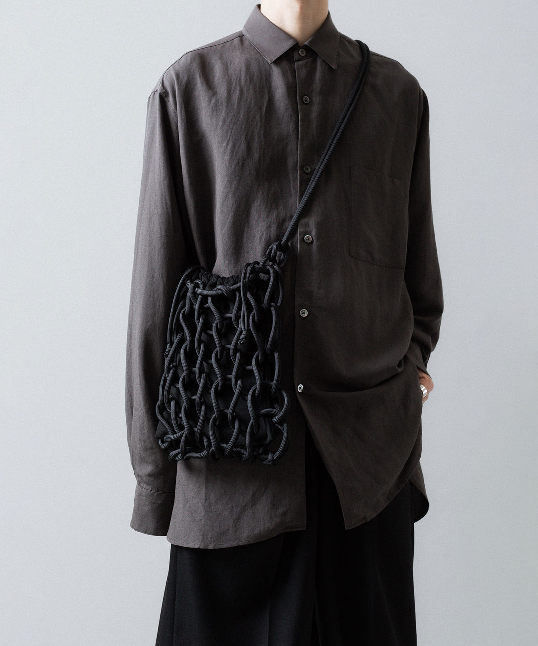 ssstein(シュタイン)のRAYON/LINEN OVERSIZED DOWN PAT SHIRT - CHARCOALの公式通販サイトsession福岡セレクトショップ