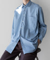 【INTÉRIM】200/2 SUPIMA TWILL REGULAR COLLAR SHIRT - BLUE