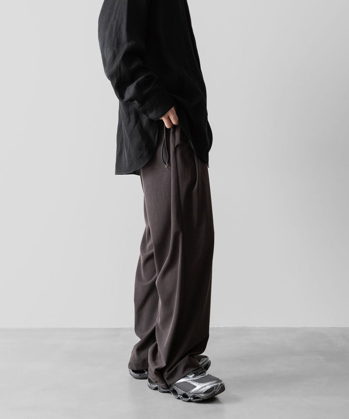 【ANTHEM A】POWDERY VISCOSE NO-BRAINER PANTS - BROWN
