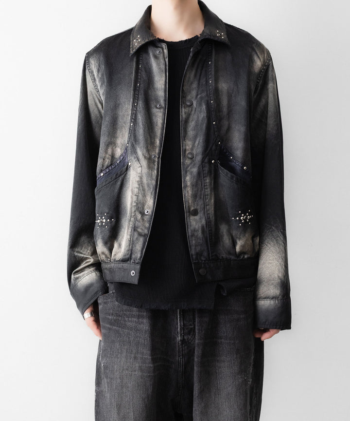 SUBLATIONS サブレーションズのRUSTY SATIN SPORTS JACKETのBLACK 公式通販サイトsession福岡セレクトショップ