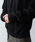 画像をギャラリービューアに読み込む, INTÉRIM - インテリムのWOOL SILK CASHMERE DEAD STOCK YARN DOUBLE RIB CREW SWEATERのBLACK公式通販サイトsession福岡セレクトショップ
