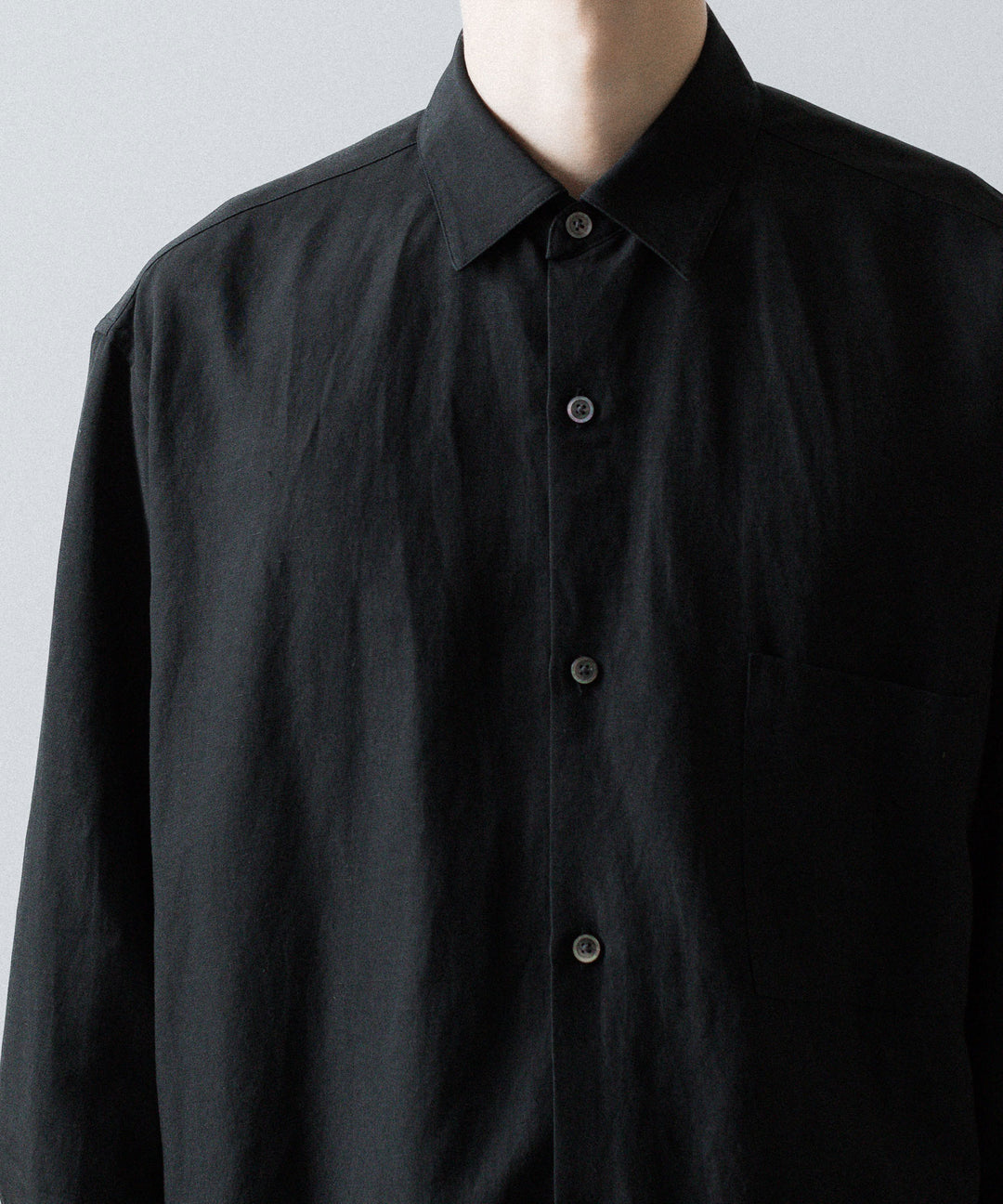ssstein(シュタイン)のRAYON/LINEN OVERSIZED DOWN PAT SHIRT - BLACKの公式通販サイトsession福岡セレクトショップ