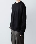 画像をギャラリービューアに読み込む, INTÉRIM - インテリムのWOOL SILK CASHMERE DEAD STOCK YARN DOUBLE RIB CREW SWEATERのBLACK公式通販サイトsession福岡セレクトショップ
