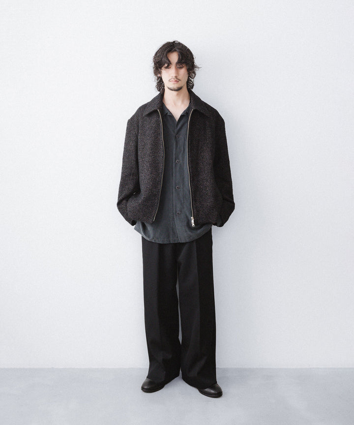 ANTHEM A-アンセムエーのWOOL GABARDINE BELTLESS TROUSERSのBLACK公式通販サイトsession福岡セレクトショップ