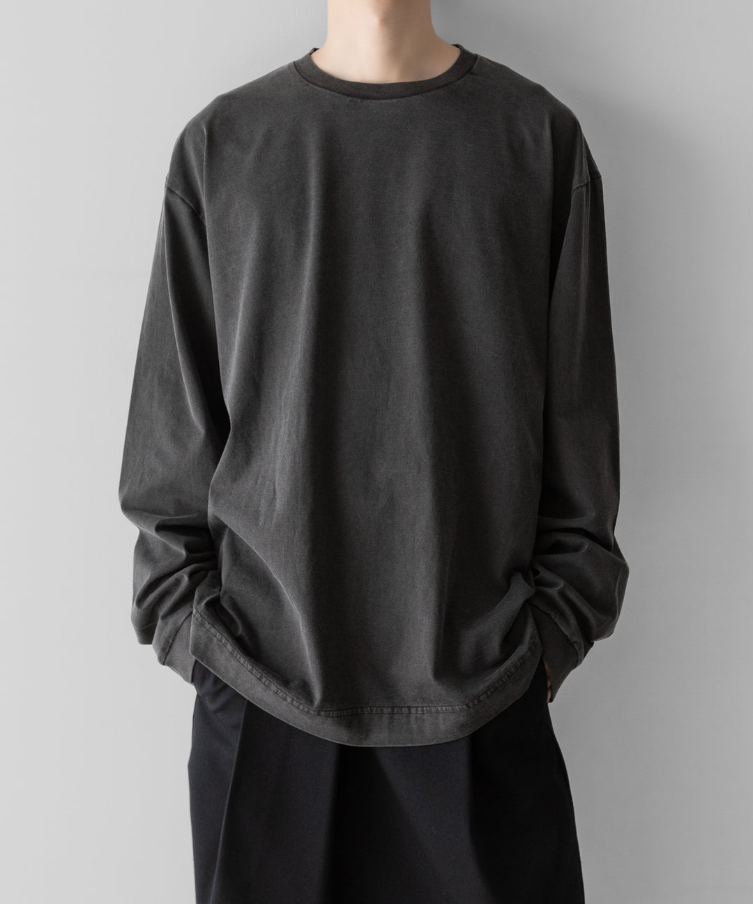 KANEMASA PHIL.-カネマサフィル36G LOW TWIST GARMENT DYE L/S TEEのCHARCOAL PIGMENT公式通販サイトsession福岡セレクトショップ