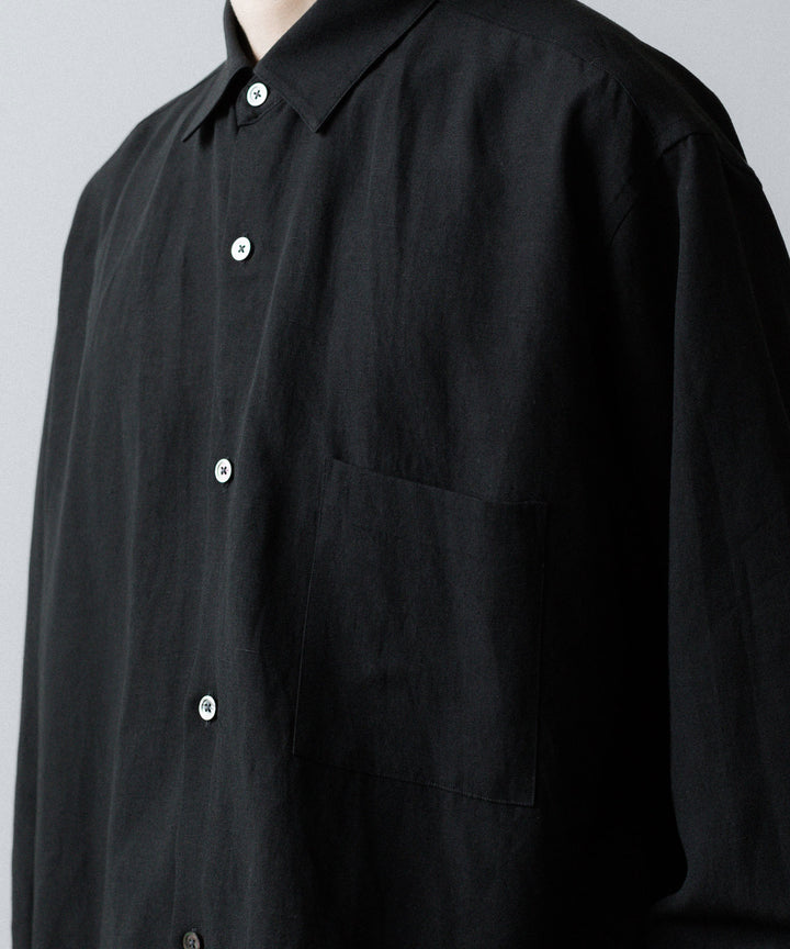 ssstein(シュタイン)のRAYON/LINEN OVERSIZED DOWN PAT SHIRT - BLACKの公式通販サイトsession福岡セレクトショップ