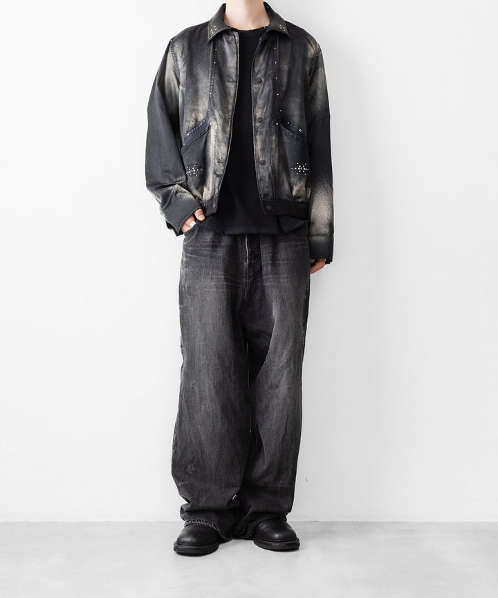 SUBLATIONS サブレーションズのRUSTY SATIN SPORTS JACKETのBLACK 公式通販サイトsession福岡セレクトショップ