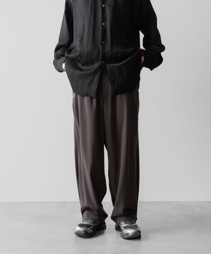 【ANTHEM A】POWDERY VISCOSE NO-BRAINER PANTS - BROWN
