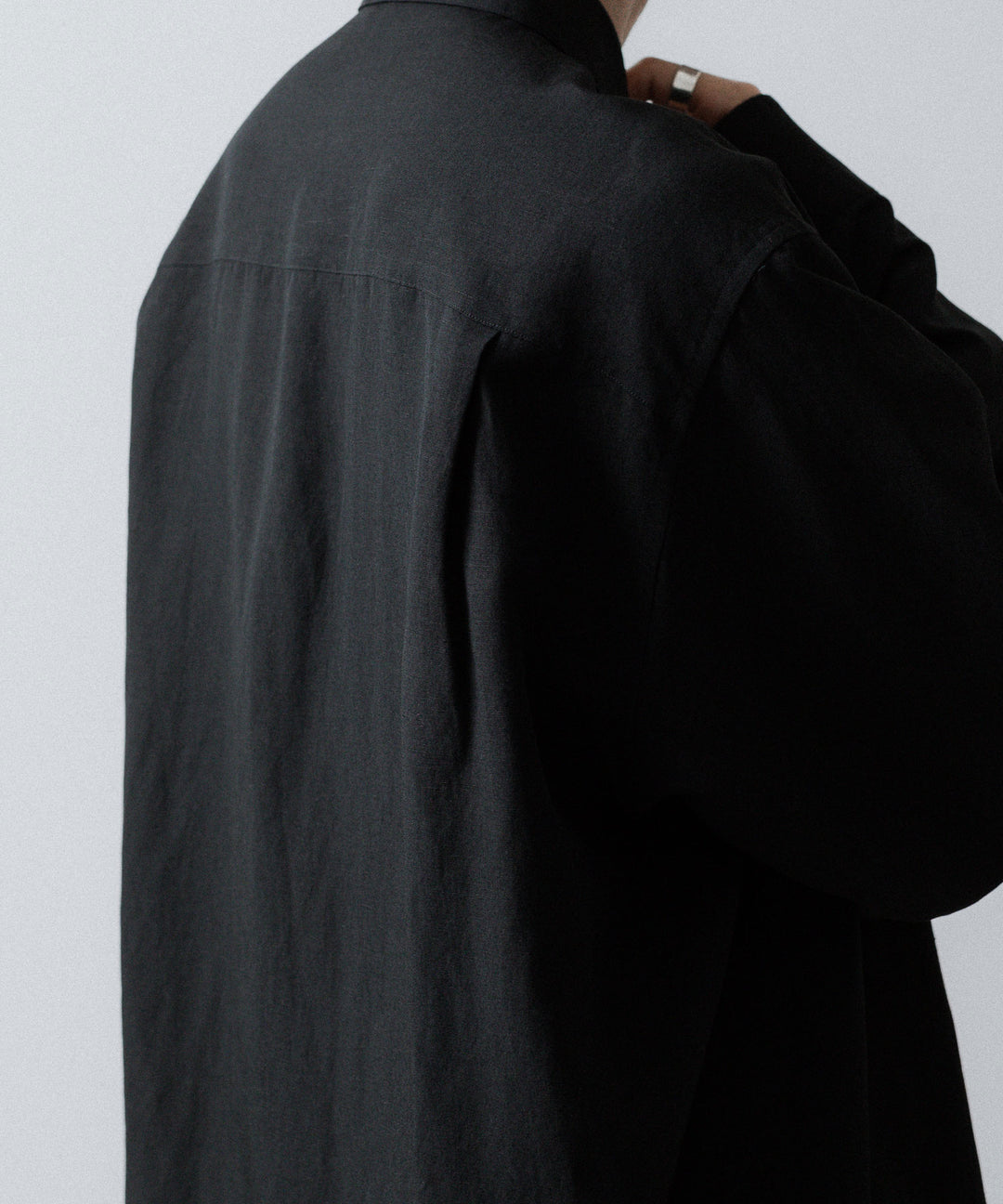 ssstein(シュタイン)のRAYON/LINEN OVERSIZED DOWN PAT SHIRT - BLACKの公式通販サイトsession福岡セレクトショップ