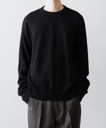 画像をギャラリービューアに読み込む, INTÉRIM - インテリムのWOOL SILK CASHMERE DEAD STOCK YARN DOUBLE RIB CREW SWEATERのBLACK公式通販サイトsession福岡セレクトショップ
